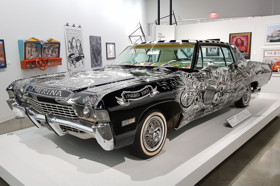 This 1968 Impala might look a bit grim, but the Day of the Dead theme is supposed to "address complex themes related to the culture of lowriding". (image credit: Malcolm Flynn)
