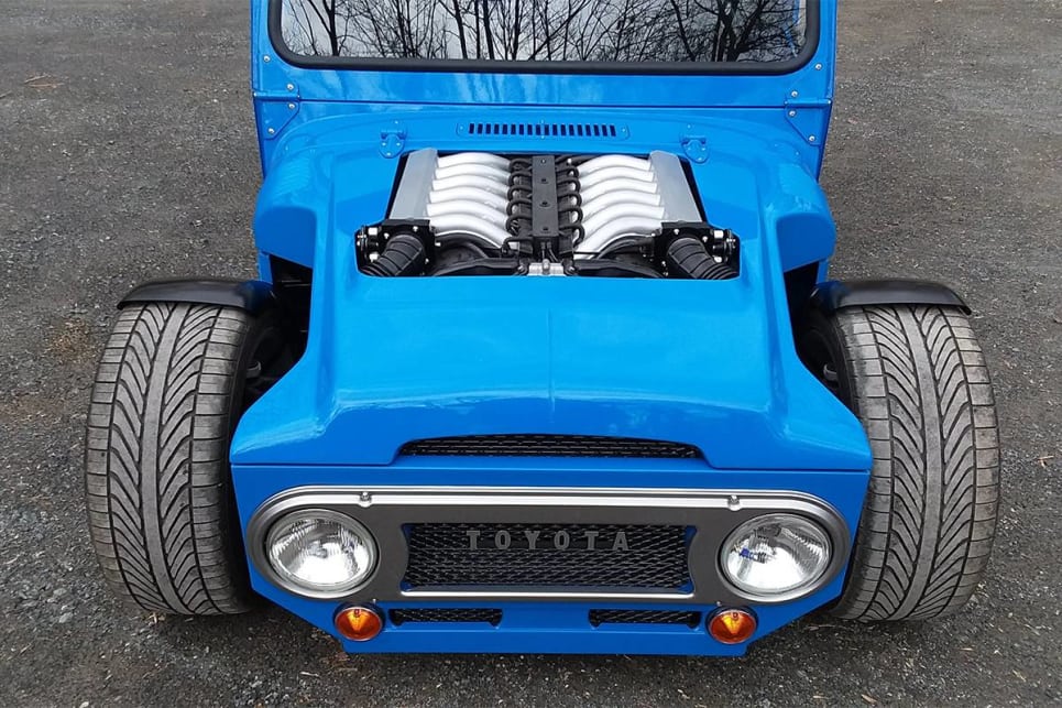 Need to show this FJ has something a bit more special under the hood. (image credit: Mad Goat Customs)