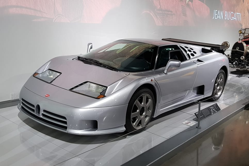 Much like the Bugatti Veyron and Chiron models, the 1994 Bugatti EB110 has FOUR turbochargers. This Super Sport example has a higher output over the 'regular' car, making 455kW at 8250rpm. (image credit: Malcolm Flynn)