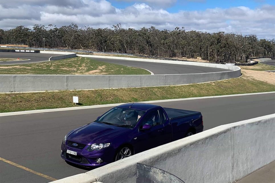 Down the straight, the XR8 was topping out at 131km/h.