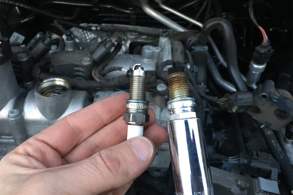 The spark plugs were caked in carbon. (image credit: Matt Campbell)
