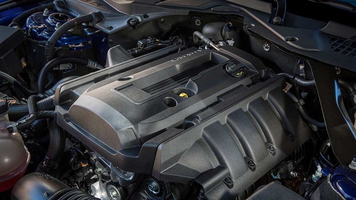 The 2015 Ford Mustang 2.3-litre EcoBoost four cylinder engine.