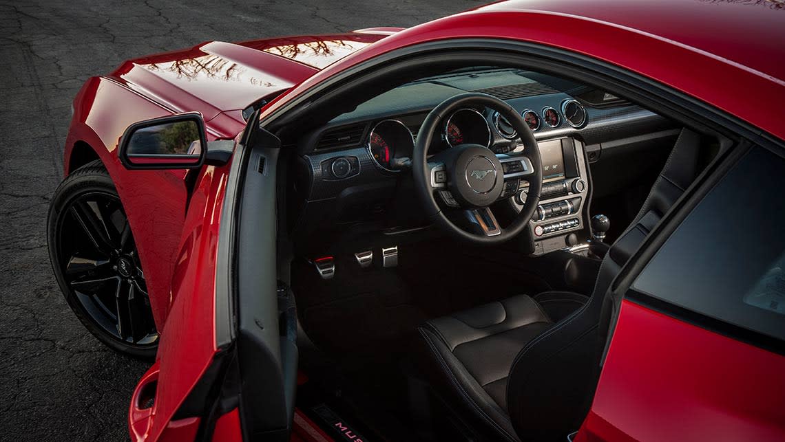 The 2015 Ford Mustang interior.