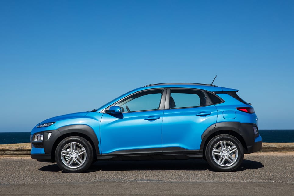 At 4165mm in length, the Kona is shorter than both the Mazda CX-3 and Honda HR-V.