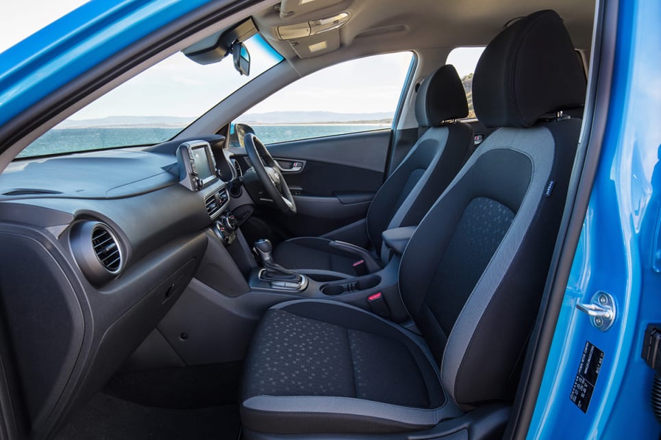 The Active comes with cloth seats and a leather-wrapped steering wheel and shift knob.