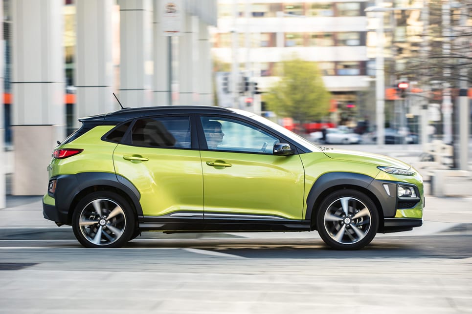 At 4165mm in length, the Kona is shorter than both the Mazda CX-3 and Honda HR-V.