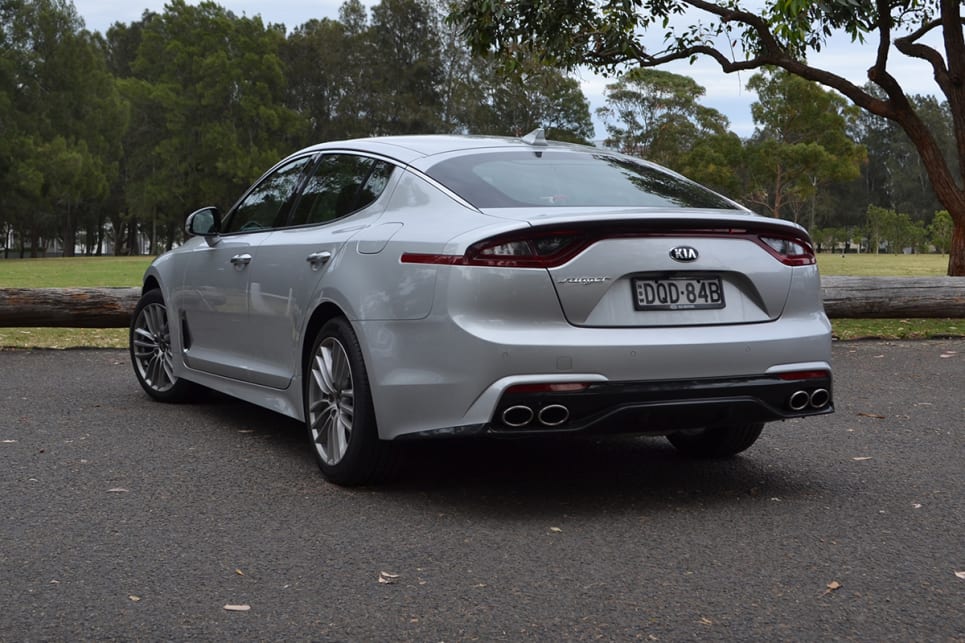 Its fastback profile, the quad exhaust and tail-lights make the Stinger look fast, angry, powerful and prestigious. (image credit: Richard Berry)