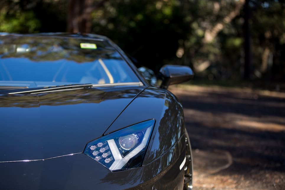 The Aventador S comes with bi-xenon headlights. (Image caption: Rhys Vanderside)