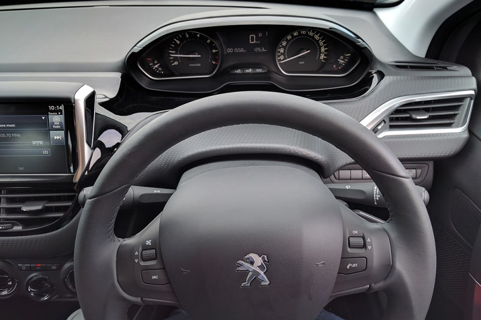 Peugeot's i-Cockpit - positioning takes some getting use to. (Image credit: Dan Pugh)