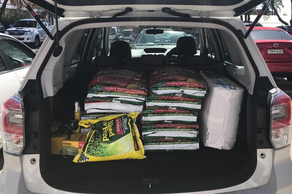 One trip to the nursery saw the Sube loaded up with bags of soil. (image credit: Peter Anderson)