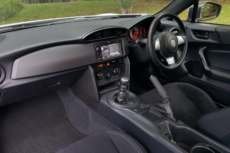 The GTS finally gets steering wheel controls for the audio and trip computer, but the GT unfortunately still does without. (Image credit: Malcolm Flynn)