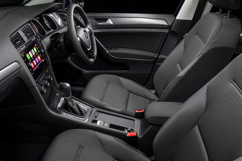 The Comfortline comes with 'comfort' front seats. (Volkswagen Golf 110TSI Comfortline wagon shown)