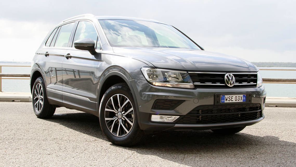 The current Volkswagen Tiguan should be able to accommodate three child seats across the back seat.