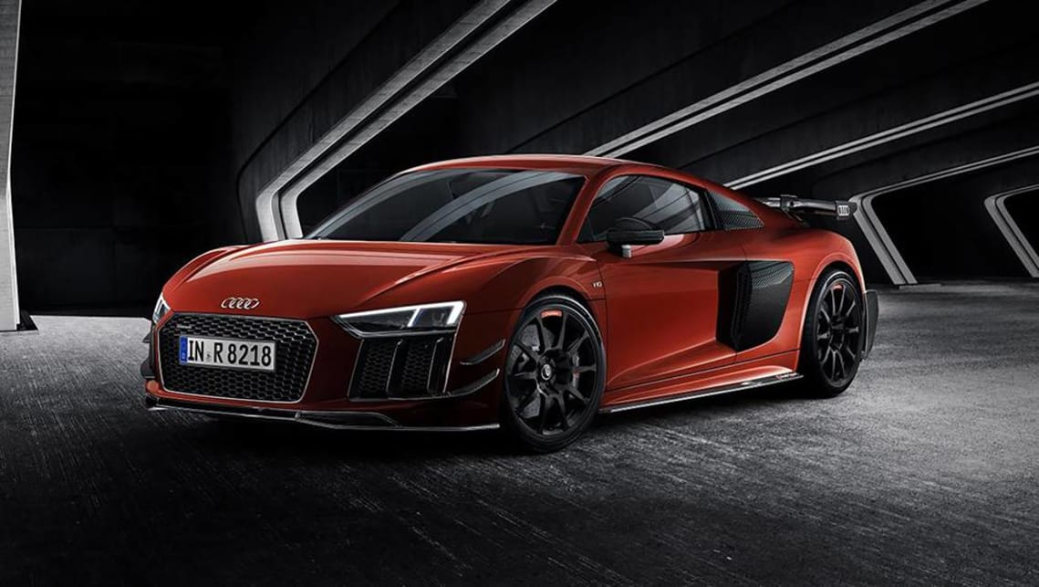 The Sport Performance Parts edition eschews extra power from the R8’s V10 engine in favour of better handling and more downforce.