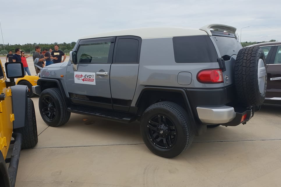 While one of the Jeep Wranglers got its hands dirty on the trip, this FJ probably never left the road.