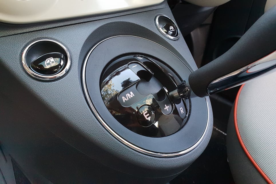 The gear lever to the single-clutch automated manual is perched up on the dashboard in order to maximise floor space.