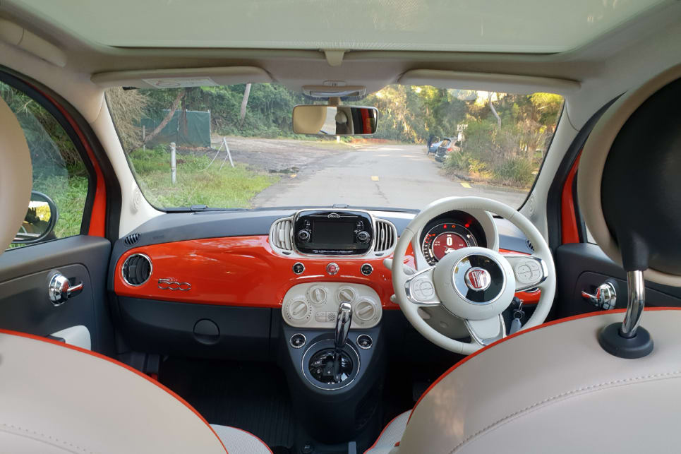 The interior of the 500 is one of the most unique on the small car market.