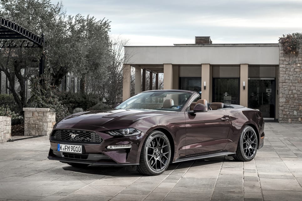 2018 Ford Mustang. (Ecoboost convertible variant shown)