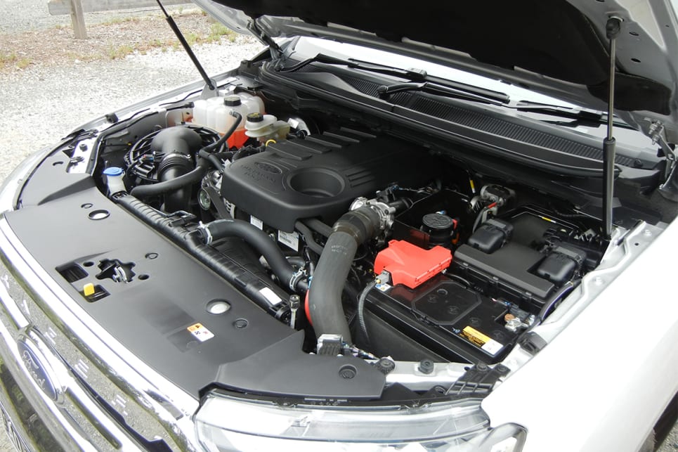 The 3.2-litre TDCi five cylinder turbo-diesel produces 147kW/470Nm. (XLT model shown)