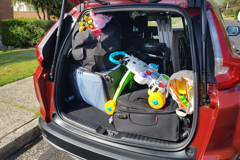 The CR-V expanded our luggage repertoire by a whole mountain bike and big portable baby fence.