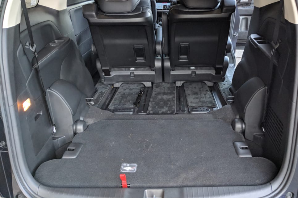 The third row has space for three across, and, when not in use, can neatly fold away into the boot. (image credit: Dan Pugh)