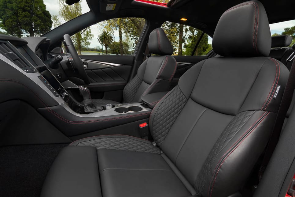 The red stitched quilted leather seats are an addition that came with the update.