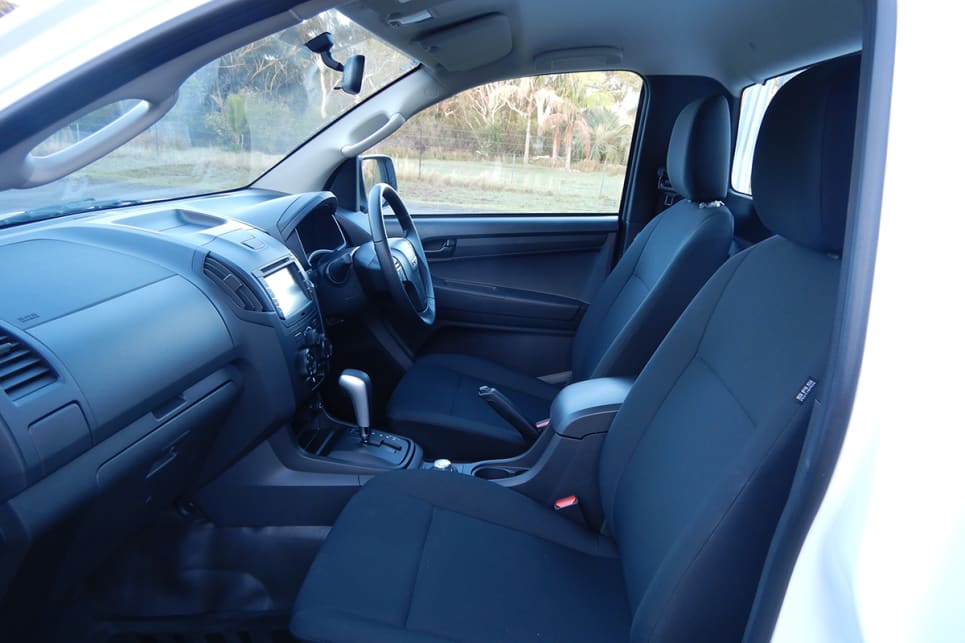 Durable cloth coverings on seats and head rests only fully reveal their true worth in something like this D-Max.
