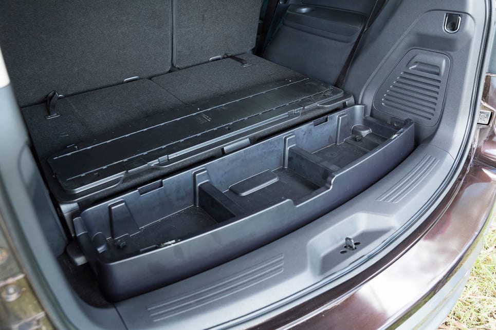 The MU-X has 18 'storage solutions', including space in the door compartments and a rear cargo organiser box. (image credit: Nathan Duff Photography)