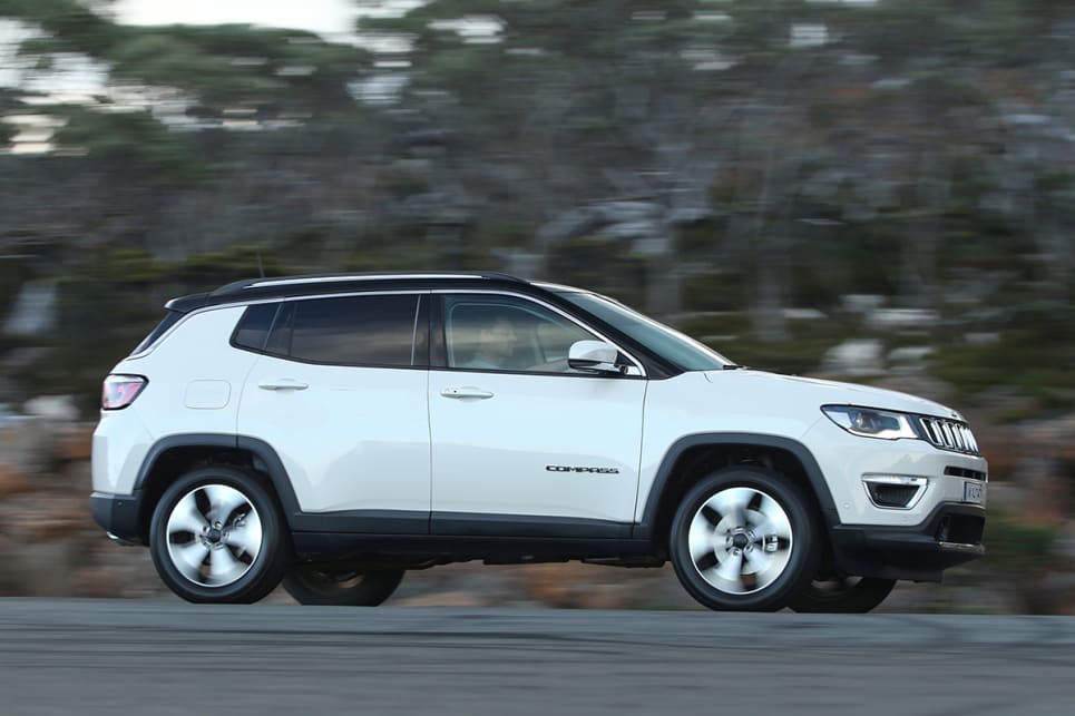 The Compass’s dimensions are interesting because at 4394mm end-to-end and 1819mm wide, it’s a big-small SUV. (Jeep Compass Limited pictured)
