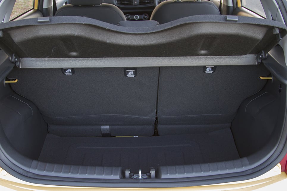 The boot is literally a big surprise, swallowing 255 litres with the rear seats up.