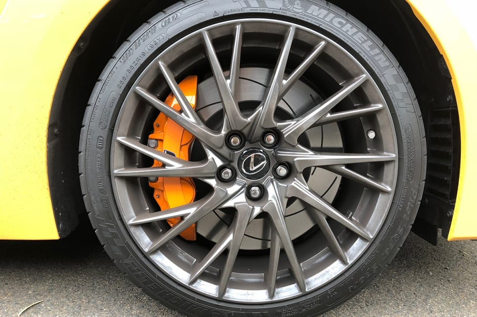 Step up to the F Sport Trim and you'll get bigger 19-inch alloys. (RC F pictured) (image: Andrew Chesterton)