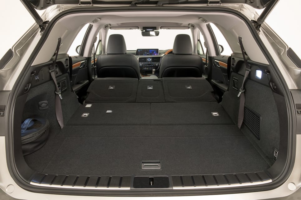With all seats down you'll find 966 litres of storage. (RX 450hL model shown)