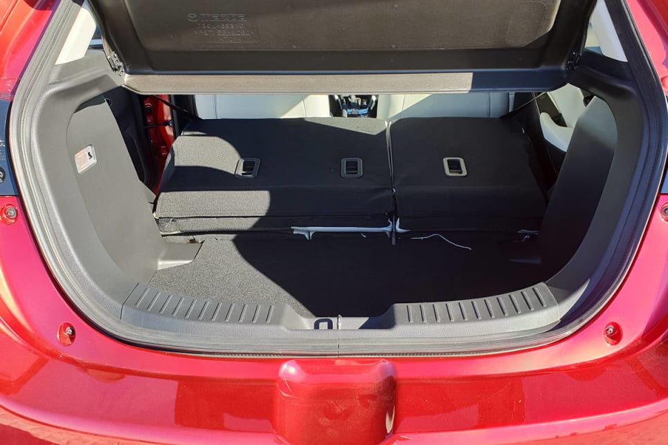 When we folded down the rear seats, we found the headrest would hit the driver's seat if adjusted for a 180cm driver. (image credit: James Lisle)