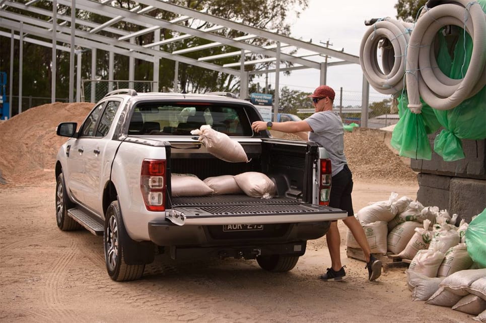That space is impinged by the standard-fit metal roller hard top fitted to the Wildtrak.
