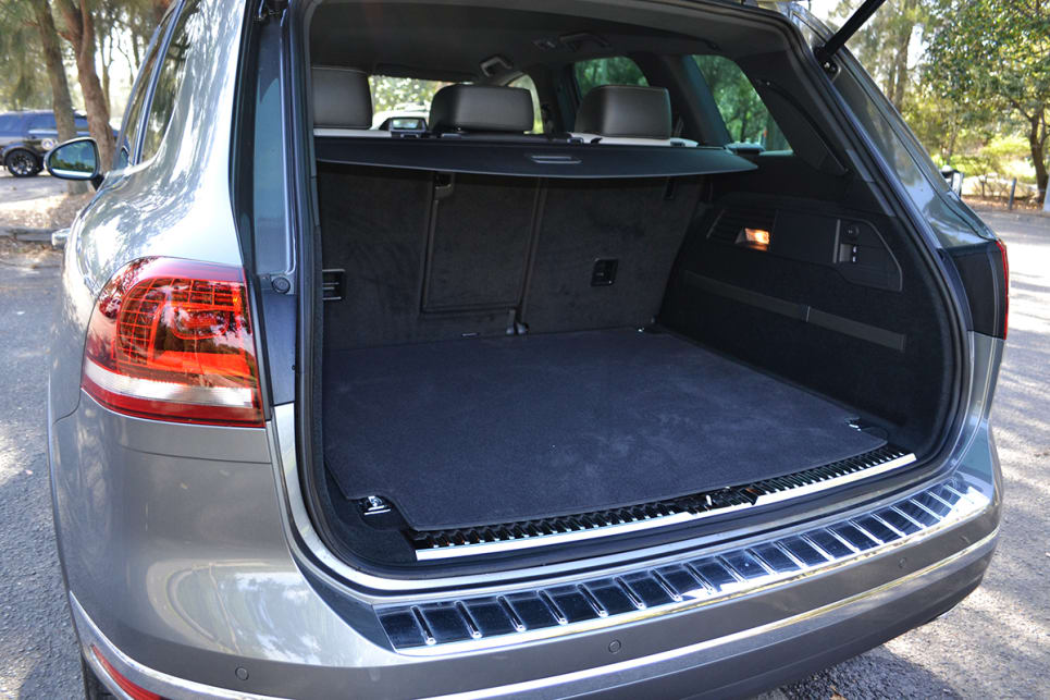 The Touareg’s cargo capacity is good at 580 litres, beating the Kluger’s 529 litres of luggage space. (image credit: Richard Berry)