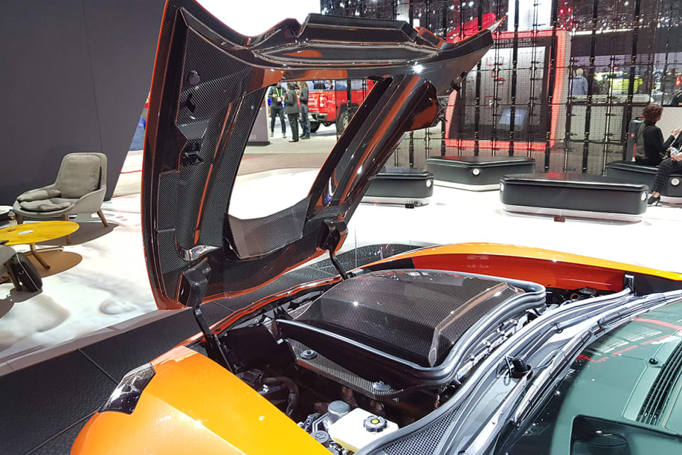 The Corvette ZR1 Convertible has more than a hint of Lambo about it. 