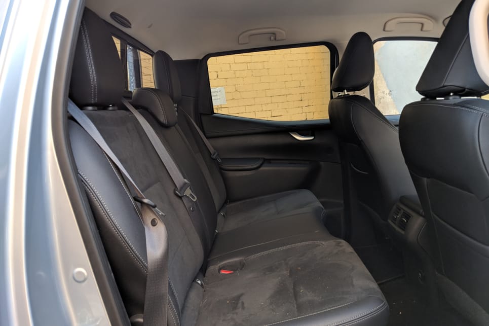 The rear seats sit noticeably higher than the front, which allows a great view out the windows for the kids.