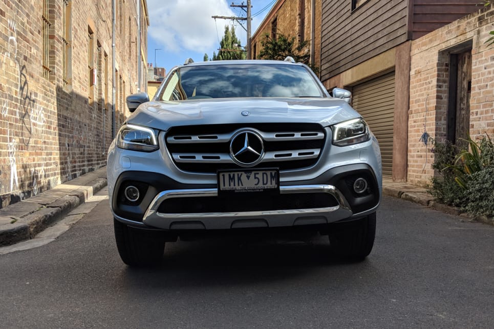 From the front, with its LED headlights and chrome exterior, it has the unmistakable look of a Mercedes SUV.
