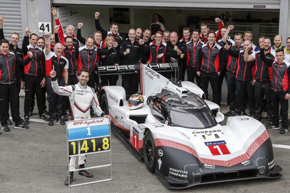 Porsche's 919 hybrid racing car is faster than the best F1 car around Spa-Francorchamps in Belgium. (image credit: Road and Track)