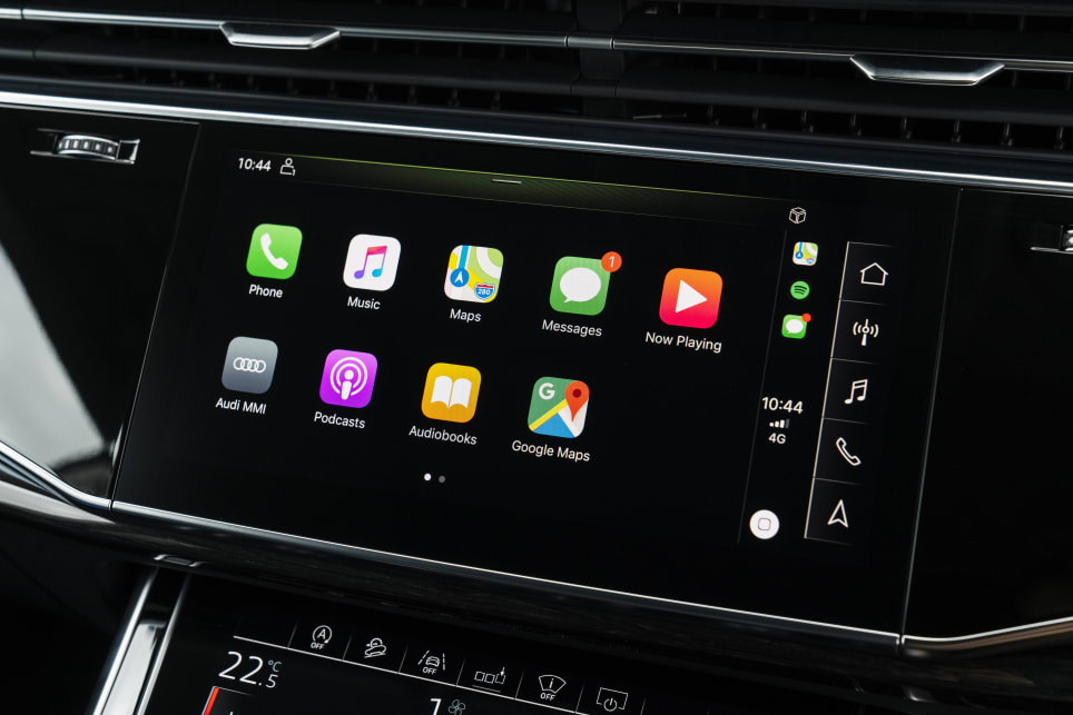 The Q8 features Apple CarPlay and Android Auto as standard.