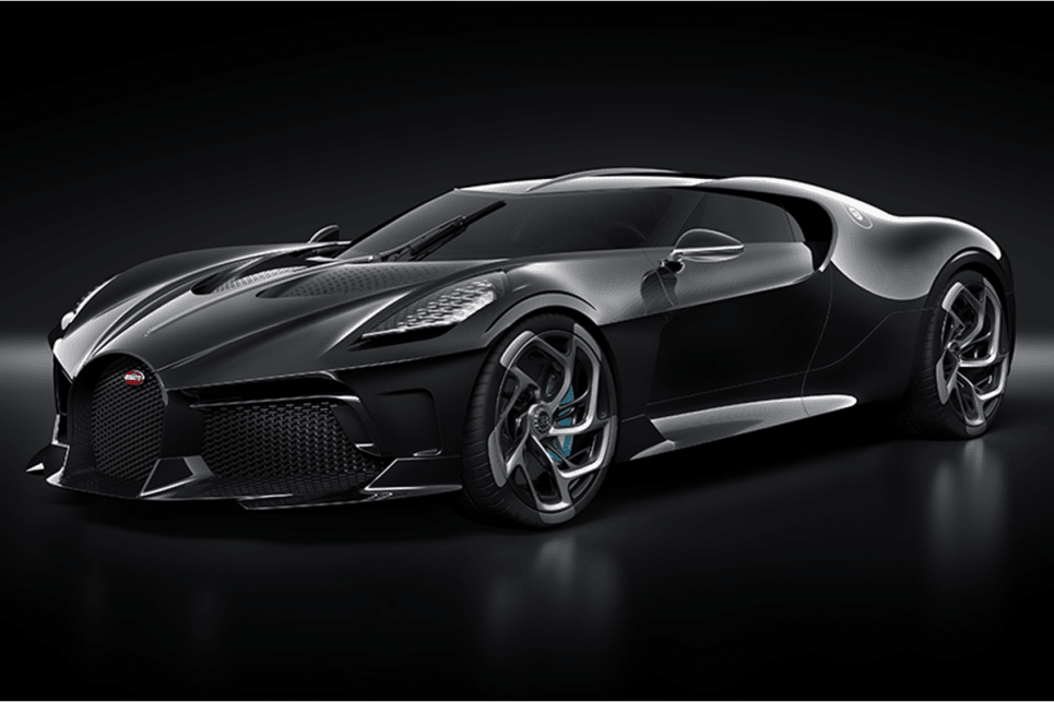 The striking all black machine features the same 8.0-litre quad-turbo W16 as the Chiron.
