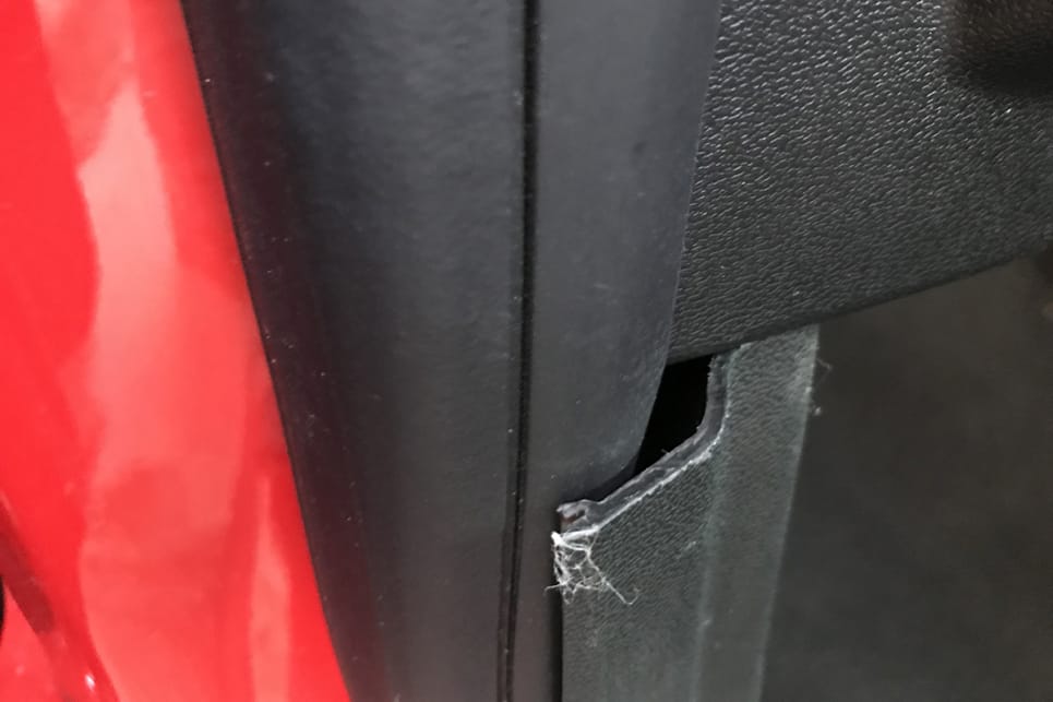 The fit on some of the lower interior inserts in our test Camaro was poor.