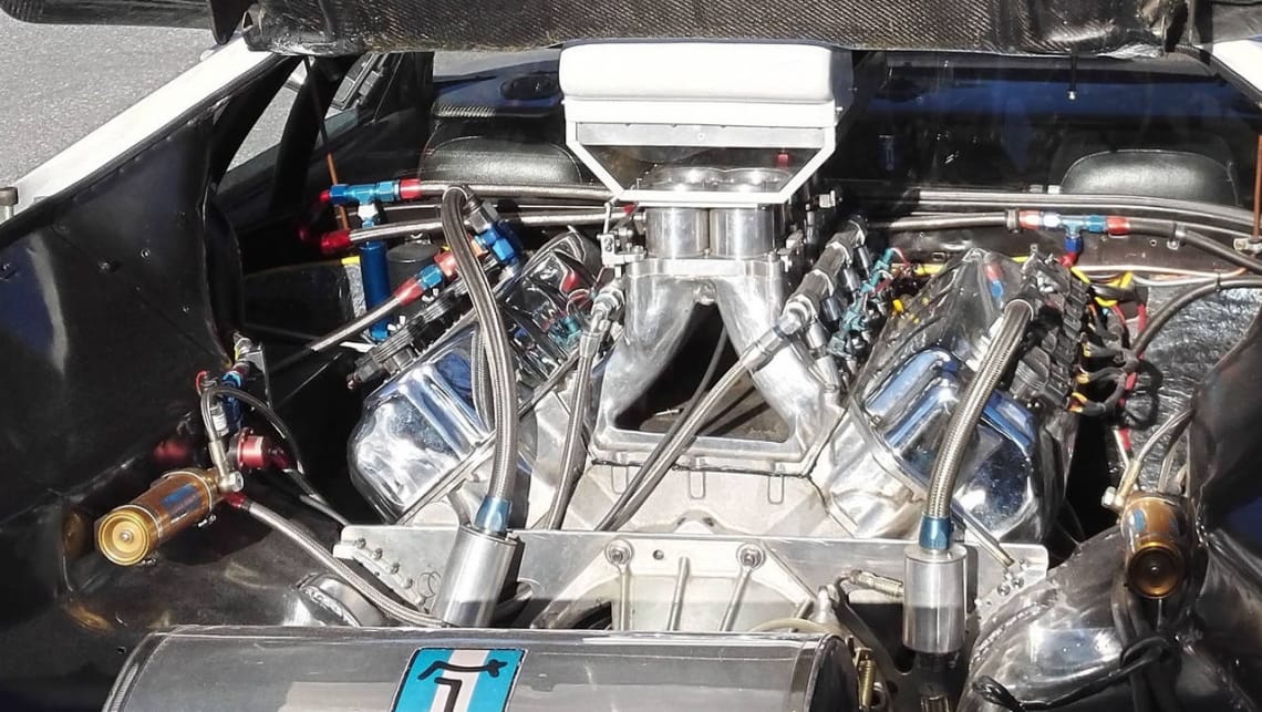 Cooling is likely one of the bigger issues with this engine, apart from the trumpets eliminating rear visibility. (image credit: Hotrod.com)