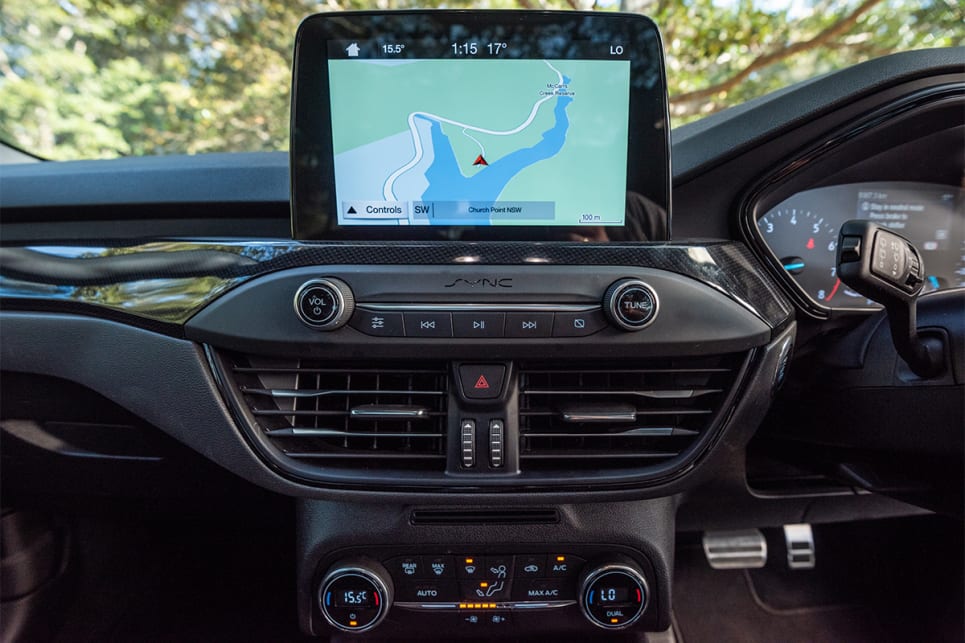 The 8.0-inch touchscreen comes with Ford's lastest version of Sync.