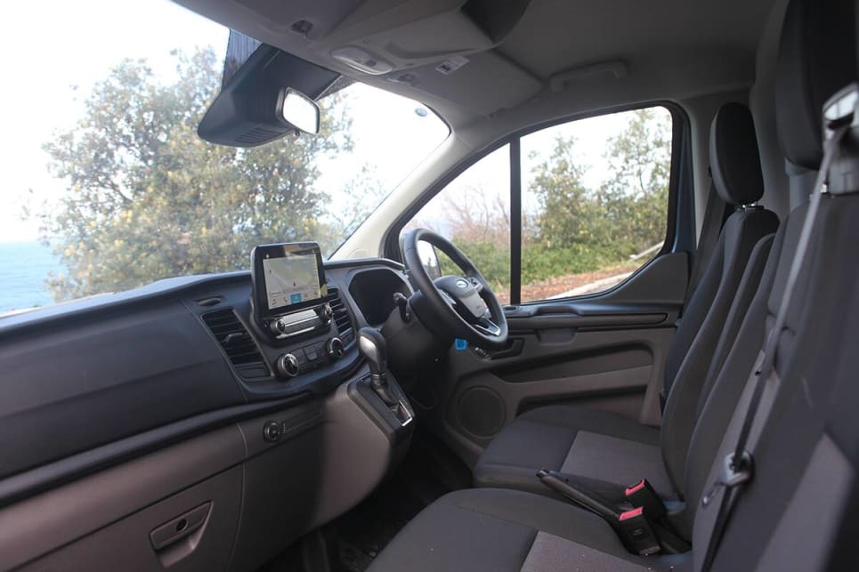 The interior of the Custom is very much a work-friendly space.
