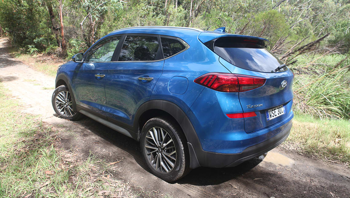 This Tucson does benefit immensely, however, from its cool blue exterior and scalloped sides.