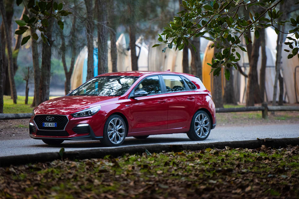 The i30 N Line's suspension has been locally tuned and set up for sporty driving.
