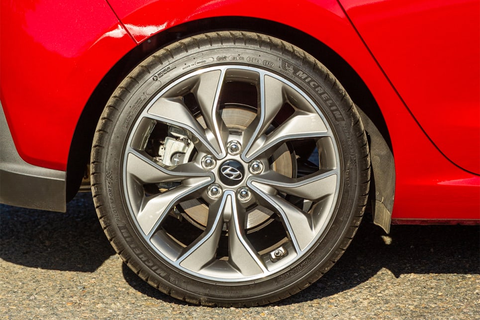 This model i30 comes standard with 18-inch N Line wheels.