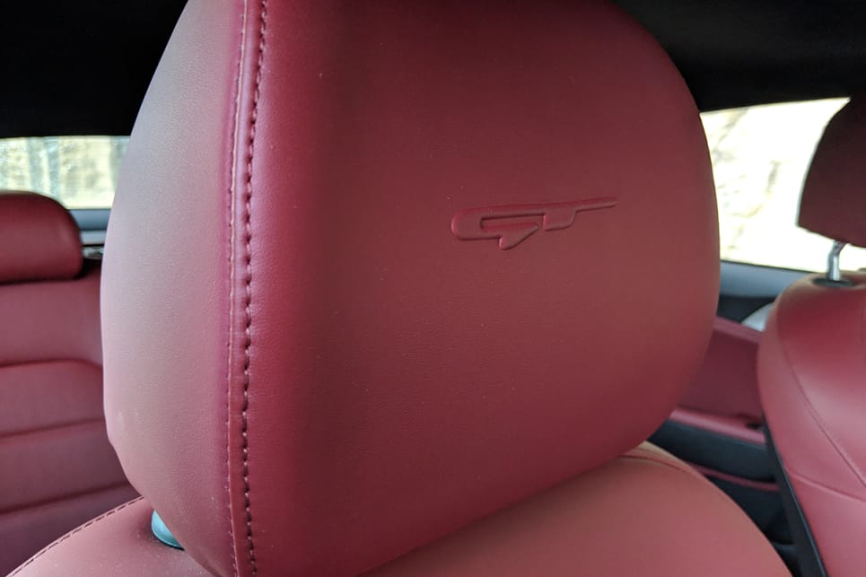 There is a significant amount of red Nappa leather covering the seats and much of the interior panels.