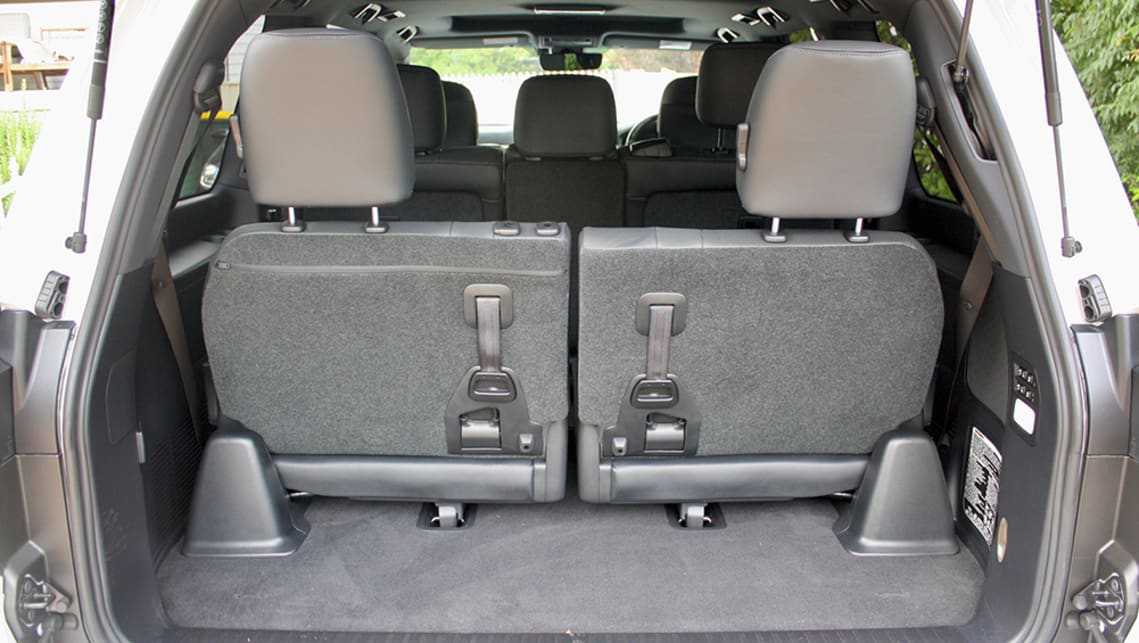 With the third row in place, there's 259 litres of cargo capacity, which is enough for a week's groceries.